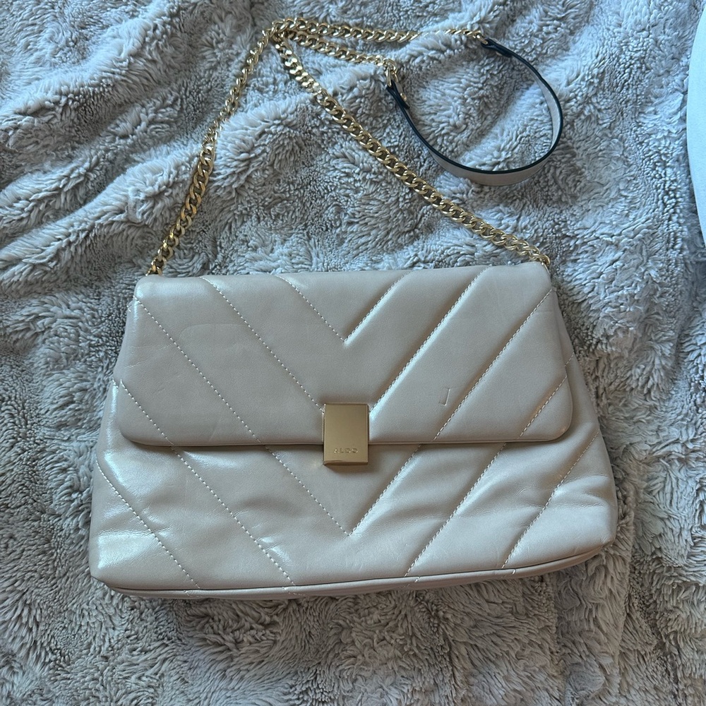 Aldo Faux Leather Nude Crossbody Bag